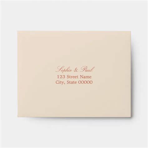 Terracotta Script Self Addressed RSVP Envelope Zazzle