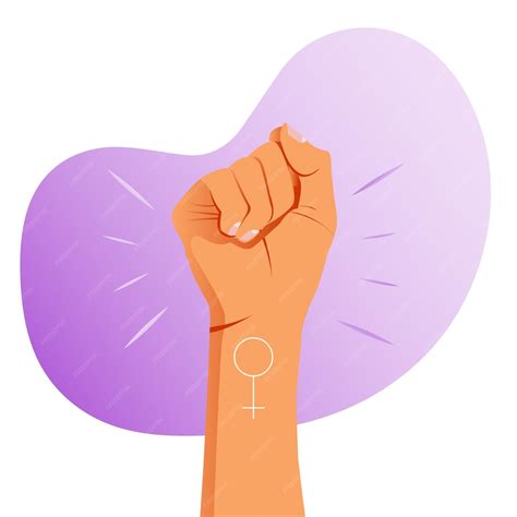 Las Mujeres De Ilustración Vectorial Resisten El Símbolo Icono De Puño