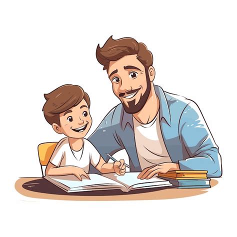 Premium Vector | School Counselor Teacher and Student Studying in ...