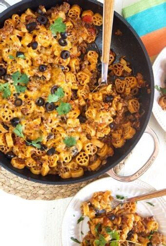 Cheesy Taco Pasta Skillet One Pot Pasta The Suburban Soapbox