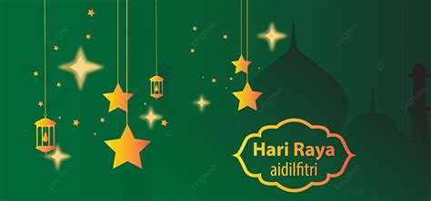 Background Bintang Hijau Blur Hari Raya Aidilfitri Latar Belakang Png