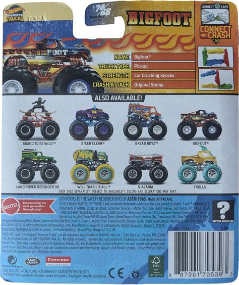 Hot Wheels Monster Trucks Bigfoot Mash Crash 14 Connect And Crash Car Yaxa Colombia