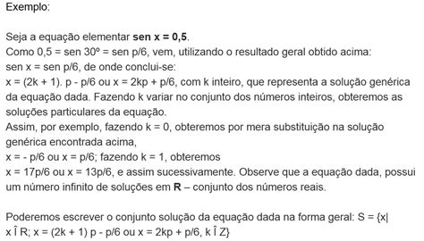 Equações Trigonométricas Matemática para vestibulares e o Enem