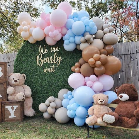 Pastel Blue And Pink Baby Shower Balloon Garland Kit We Can Bearly Wait