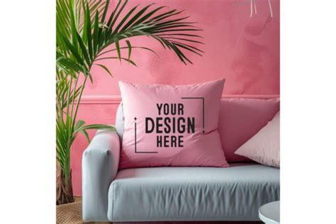 Beautiful Square Pink Pillow Mockup Graphic By Bestmockupstore