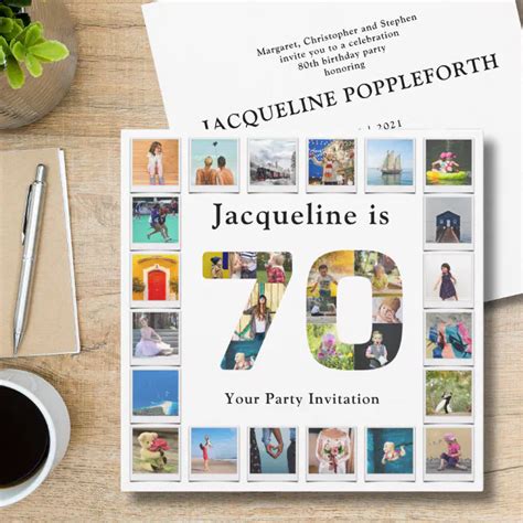 70th Birthday Design Your Own Photo Collage Invitation Zazzle