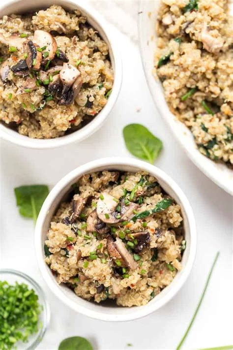 Creamy Spinach Mushroom Quinoa Risotto Simply Quinoa