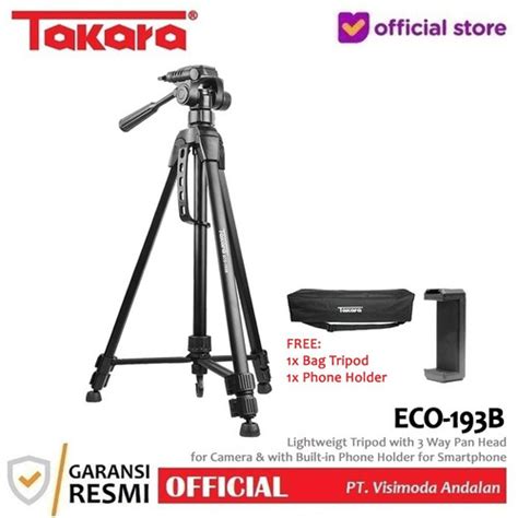 Jual Takara ECO 193B Lightweight Tripod Kamera HP DSLR Mirrorless