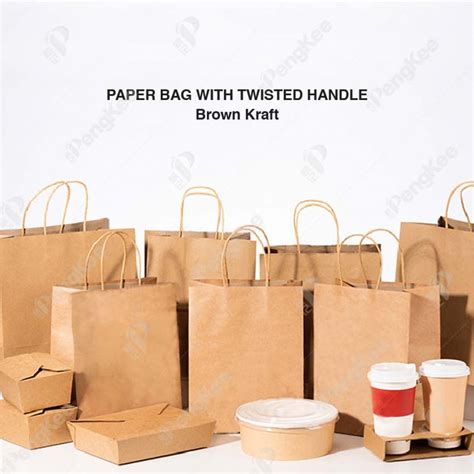 BROWN TWISTED HANDLE PAPER BAG 30 X 30 X 18 CM