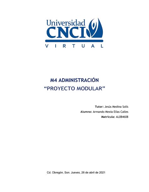 Proyecto Modular Administración M4 AdministraciÓn “proyecto Modular