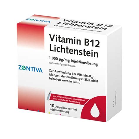 Vitamin B12 1 000 µg Lichtenstein Ampull 10x1 Ml 10x1 Ml Online Kaufen Docmorris