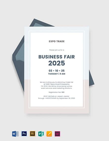 Free Business Invitation Templates Word Psd Indesign Apple