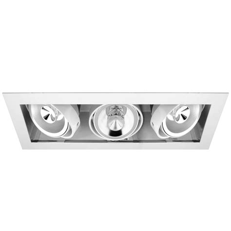 Grid Triple Downlight Gu10 Ar70 240v 3 X 50w White Mr Resistor Lighting