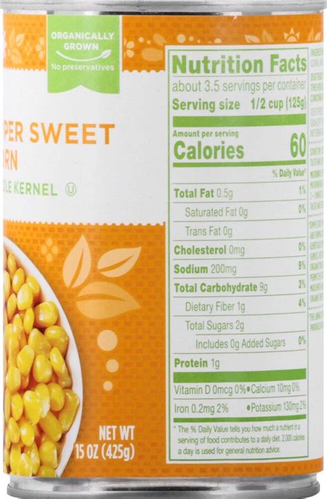 Simple Truth Organic® Super Sweet Whole Kernel Corn 15 Oz Low