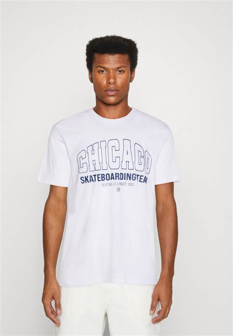 Only And Sons Onstim Varsity Tee T Shirts Med Print Bright White Hvit