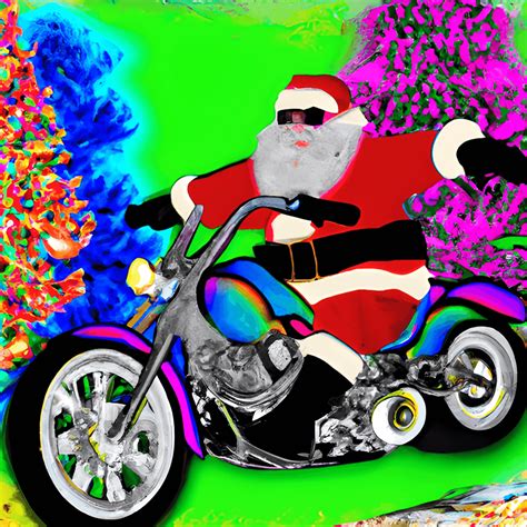 Harley Davidson Motorcycle Santa Clause Graphic · Creative Fabrica