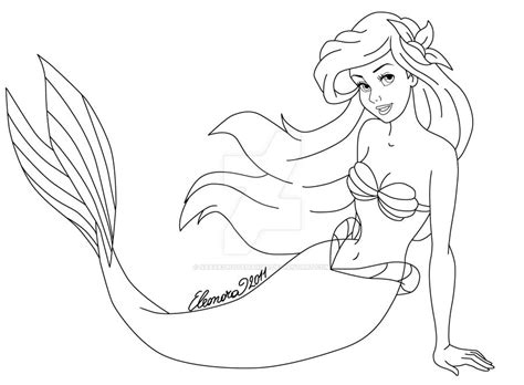 Ariel - Lineart by SabakuNoTemari88 on DeviantArt