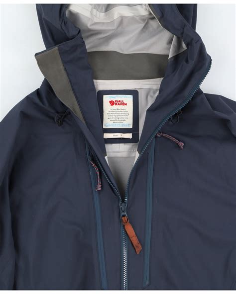 Fjall Raven Mens Navy Hooded Rain Jacket S Rokit