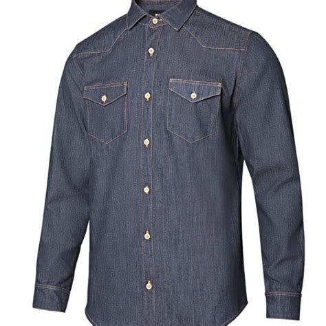 Velilla Camisa Denim Stretch Manga Larga Hombre Renza Uniformes