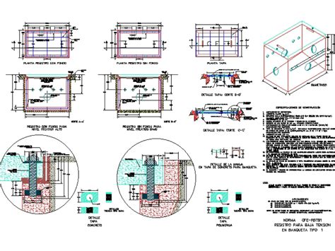 Registro El Ctrico Baja Tensi N En Autocad Cad Kb Bibliocad