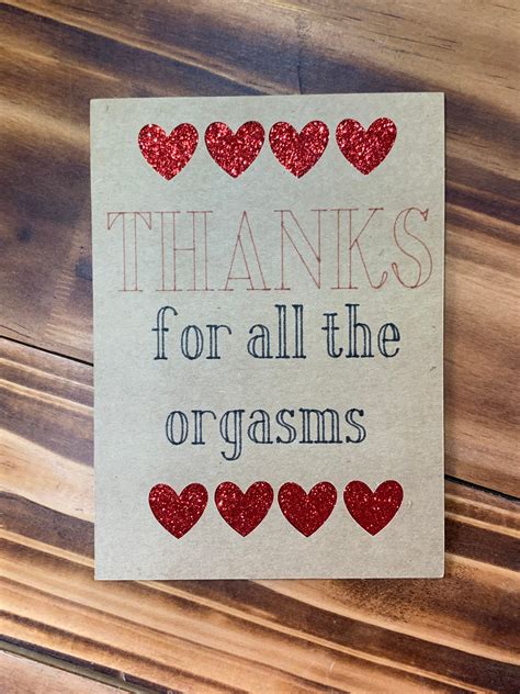 Thanks For All The Orgasms Handmade Card Blank Greeting Card Etsy