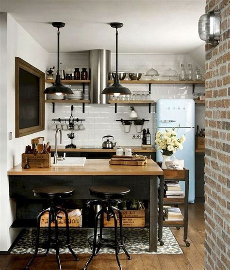 42 Stunning And Awesome Farmhouse Kitchen Ideas 26 Industrial Kitchen