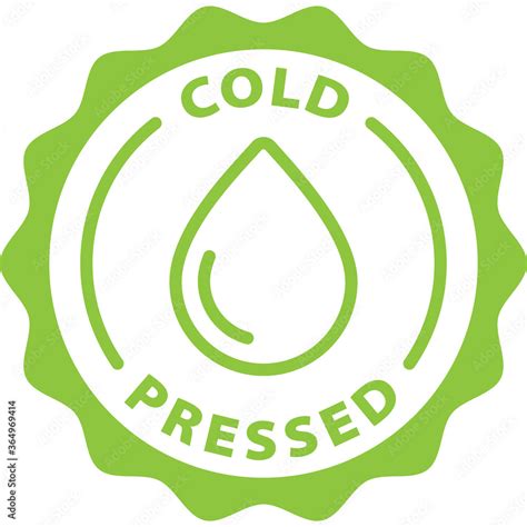 Cold Pressed Green Icon Stamp Rounded Stock Vector Adobe Stock