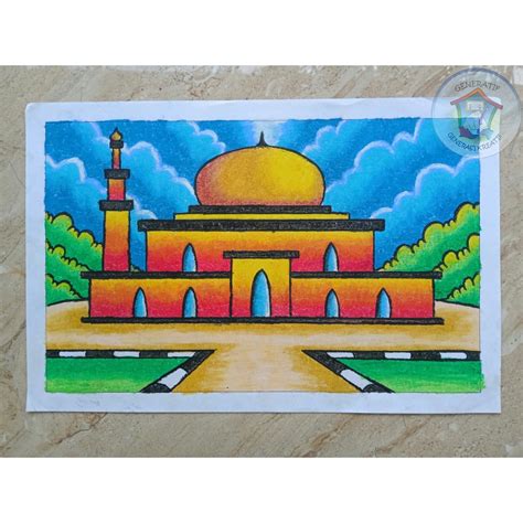 Jual Gambar Masjidlukisan Masjidgambar Krayon Indonesiashopee Indonesia