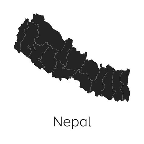 Nepal Map Illustration - Silhouette, Outline, Nepal Travel and Tourism ...