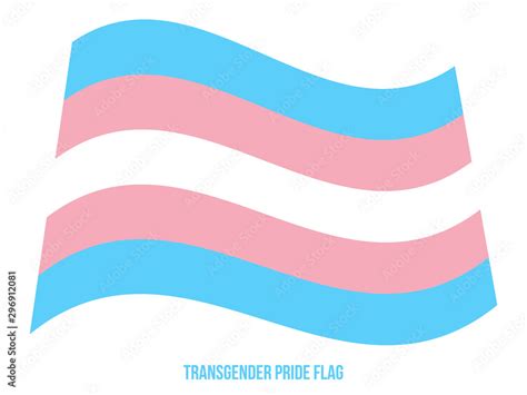 Transgender Pride Flag Waving Vector Illustration Designed With Correct