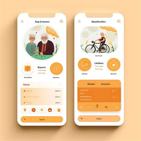 Premium AI Image Mobile App Layout Design Of Senior Care App User