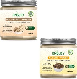 Ensley Natural And Pure Multani Mitti Powder Mulethi Powder