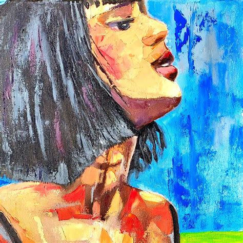 Erotic Woman Portrait Painting Nude Female Original Art Canvas Impasto