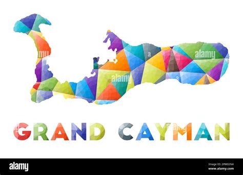 Grand Cayman Colorful Low Poly Island Shape Multicolor Geometric