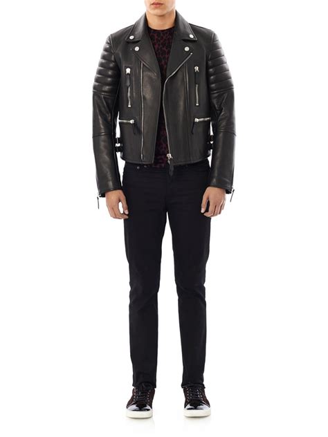 Lyst Burberry Prorsum Leather Biker Jacket In Black For Men