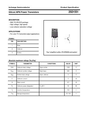 Sd Datasheet Pdf Inchange Semiconductor Silicon Npn Power