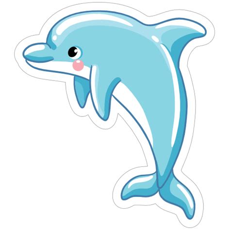 Blushing Blue Dolphin Sticker