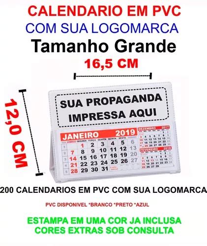 100 Calendário Folhinha De Mesa Pvc Grande Parcelamento sem juros