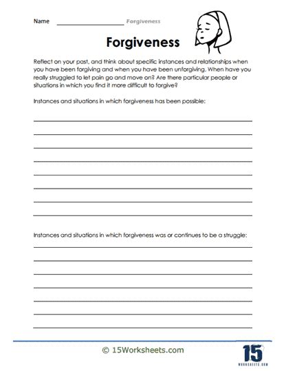 Forgiveness Worksheets 15