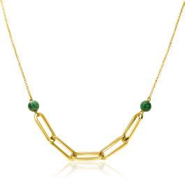 Zinzi Gold Plated Zilveren Ketting Met Grote Paperclip Schakels En Twee