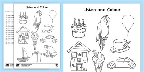 Listen And Colour Activity Teacher Made