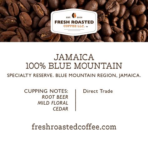 Fresh Roasted Coffee Jamaica Blue Mountain Onzas Tostado Medio