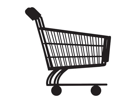 Shopping cart silhouette on white background 46797315 Vector Art at Vecteezy