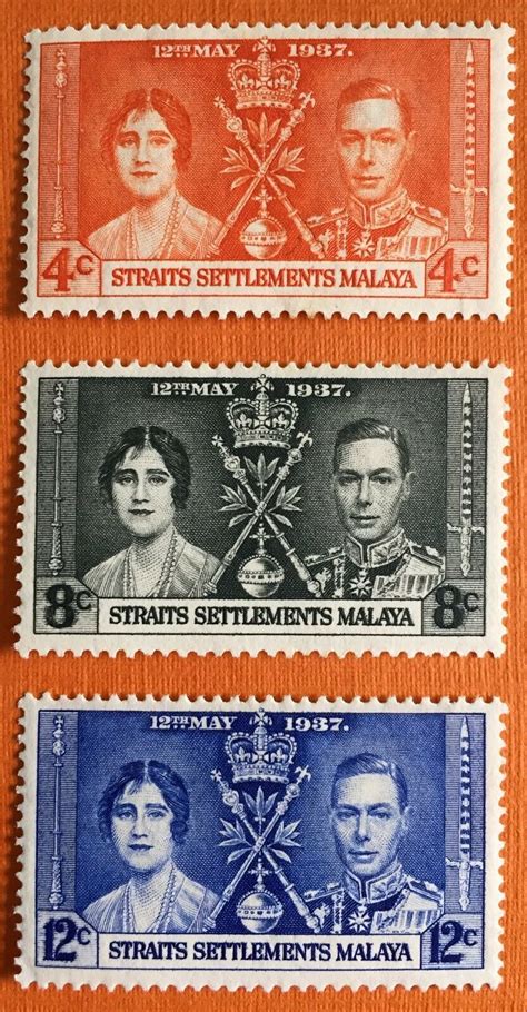 Malaya Straits Settlements Kgvi Coronation Set Of V Mint Sg