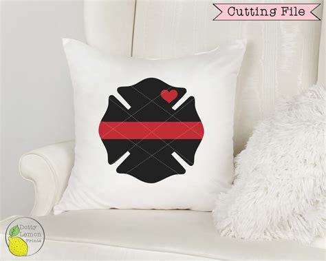 Firefighter Wife Svg Thin Red Line Firefighter Badge Svg Etsy