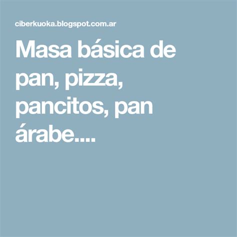 Masa básica de pan pizza pancitos pan árabe Pizza