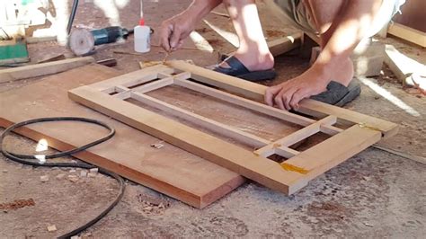 Woodworking Windows Wood Frame The New Window Is Installed Behind