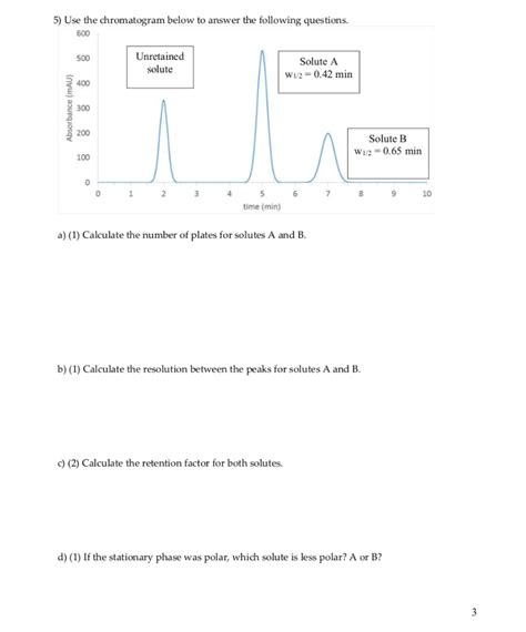 Solved Use The Chromatogram Below To Answer The Following Chegg