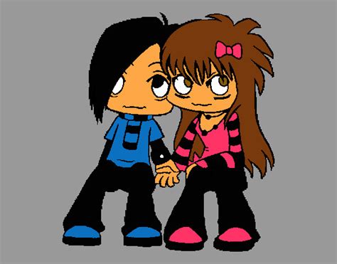 Dibujo De Pareja Emo Pintado Por Lauryt En Dibujos Net El D A