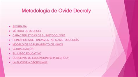 Metodología De Ovide Decroly Ppt